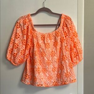 Lilly Pulitzer Orange Eyelet Women's Top